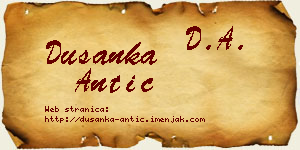 Dušanka Antić vizit kartica